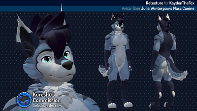 Lykos Wolf 3d anthro anthropomorphic canine furbrush furry retexture vrchat winterpaw canine