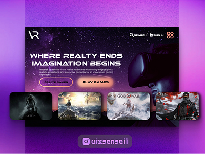 Virtual Reality Landing Page adobe animation branding design figma graphic design illustration photoshop scifi ui uiux userinterface uxdesign vector