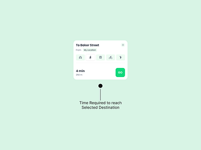 UI Card for Required Time to Reach Destination app design lyft mobile app mobility ride sharing uber ui ui design uiux ux ux design