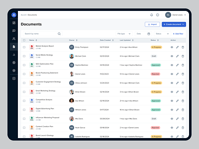 Dashboard | Document Management app clean dashboard document file filter management minimal mobile product saas status ui ux web app web design website