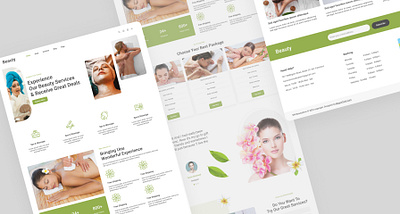 Woman Massage & beauty parlour. design figma landing page ui ux website