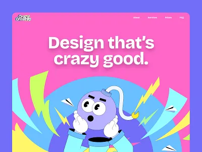 Crazy Creative Landing Page artwork branding framer freelance illustration landing page layout no code portfolio ui ux uxui web website