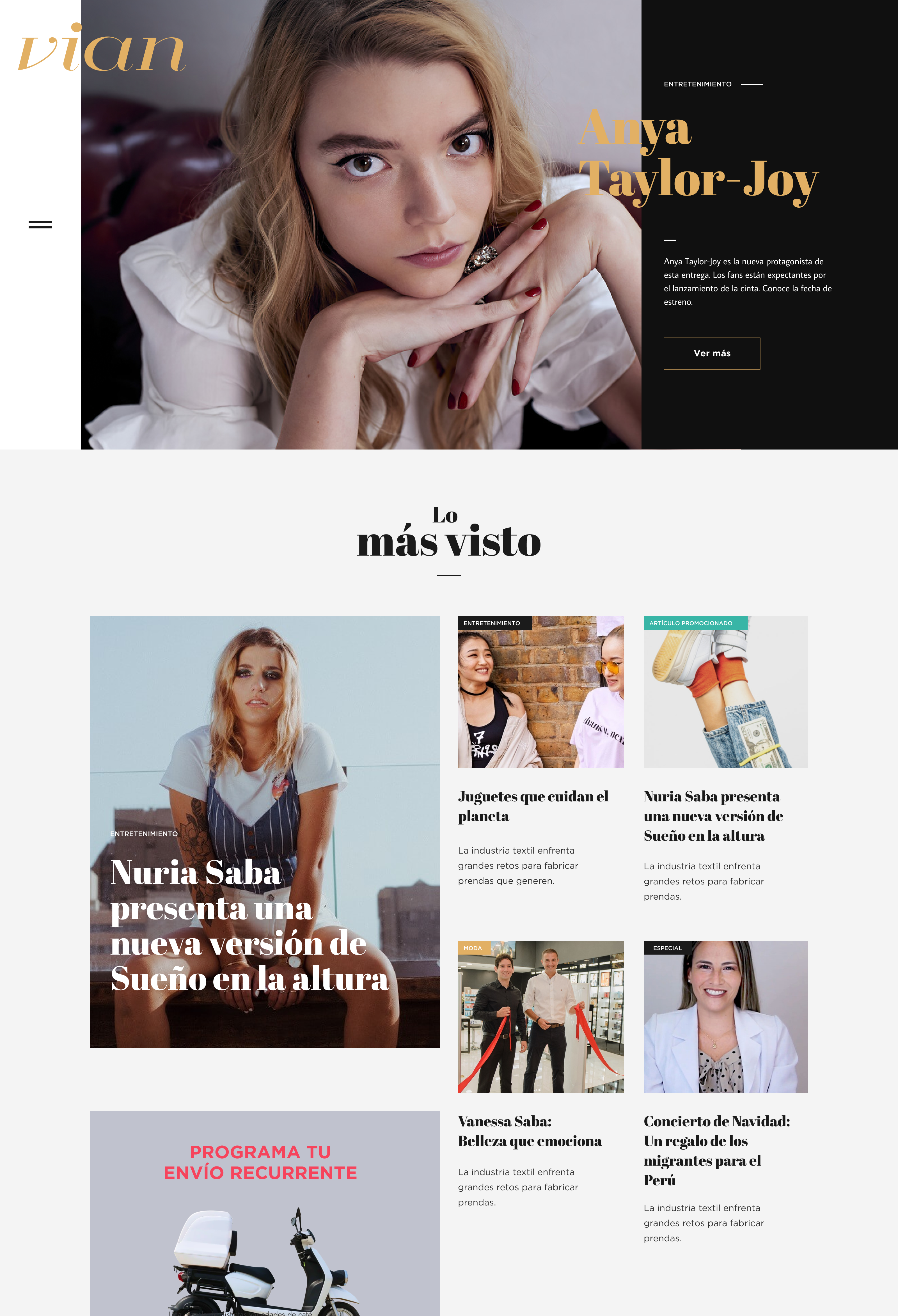 Vian web design interaction interface magazine ui ux web website