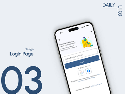Day 3: Login Page cleanui dailyuichallenge loginscreen mobileapp signup sociallogin ui userexperience uxdesign