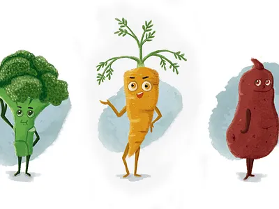 Character Design: Kid's Vegetables character design childrens book illustration concept art digital art digital painting illustration kids design krita