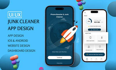 Mobile Booster & Junk Cleaner ad free ad free cleaner add free section in screen app design app ui ux booster app cheche cleaner designer figma figma app design figma design figma designer junk cleaner junk cleaner app design mobile app design mobile app ui ux mobile booster app ui ux whatsapp cleaner