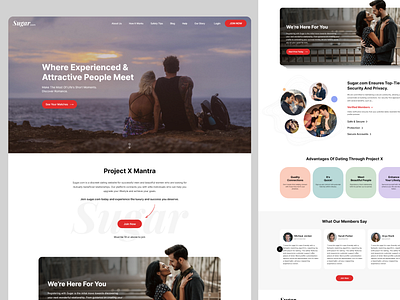 MatchMaker - Dating Website color full website dating dating website landing page love website matchmaking modern design ui uiux website