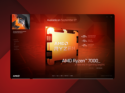 amd ryzen 7000 series amd interface ui ux web design