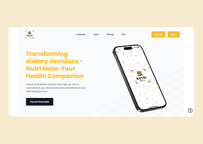 Landing Page Web Design - Nutri Mate app branding design graphic design illustration logo typography ui ux vector