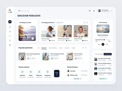 PodPro Web App design