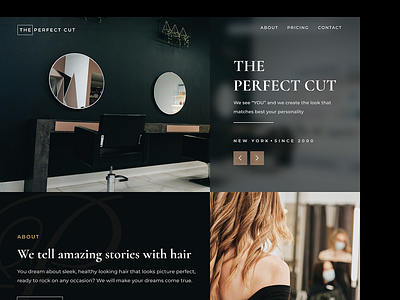 Perfect Cut Web App design