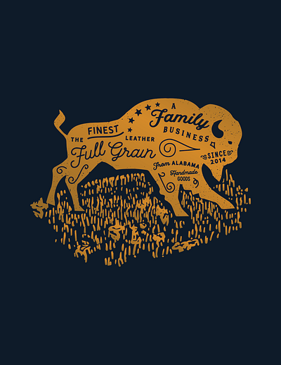 All American Brand - T-Shirt Design americana apparel bison branding design graphic design handmade illustration t shirt