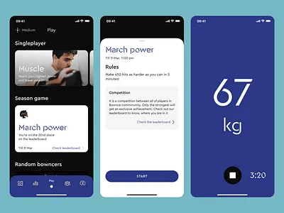 Games Screens for Bownce Sports Tech Startup madebymad