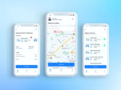 Car Wash App Screens branding car wash mobile app mobile screens screens uiux