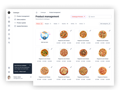 Food Vendor Product Management | Restaurant Inventory backend dashboard dashboard app dashboard ui design food inventory inventory management nokhouse pizza point of sale pos product product inventory restaurant ui ux