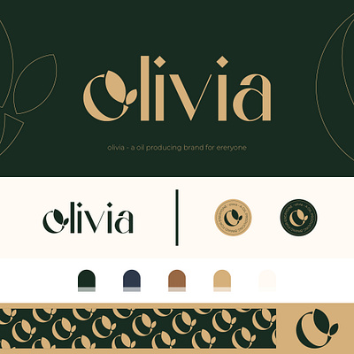 olivia Oil Brand Logo nature oil olive trending typography