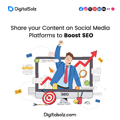 Share your content on social media platforms to boost SEO branding business business growth design digital marketing digital solz illustration marketing social media marketing ui