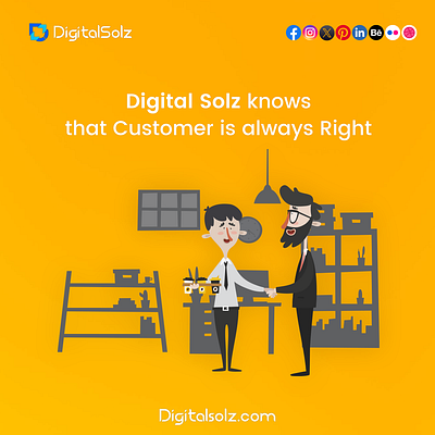 Digital Solz knows that Customer is always right branding business business growth design digital marketing digital solz illustration marketing social media marketing ui