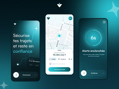 Angelp - Urban Safety Guardian agency alert animation app dark theme design gradient graphic design map onboarding product design splashscreen transport ui ux