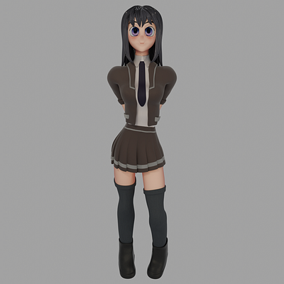 Anime Girl anime manga character modeling digital 3d noai