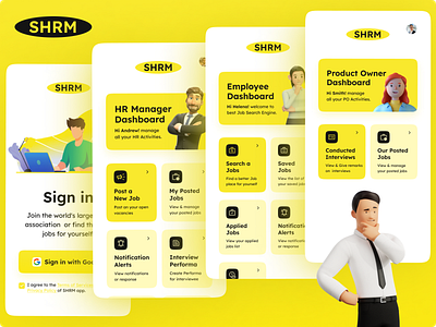 HR Management: Hiring Manager App Design🔥 3d graphic design ui