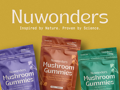 Nuwonders Mushroom Gummy Package Design branding gummy mushroom mushroom gummy package design packaging
