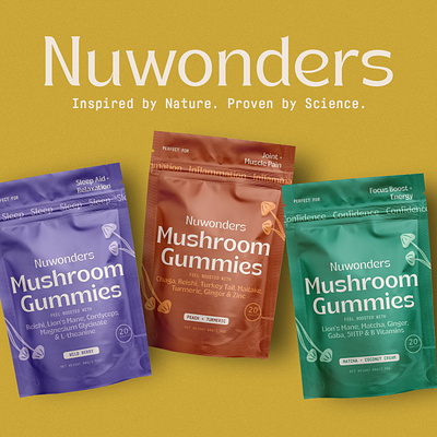 Nuwonders Mushroom Gummy Package Design branding gummy mushroom mushroom gummy package design packaging
