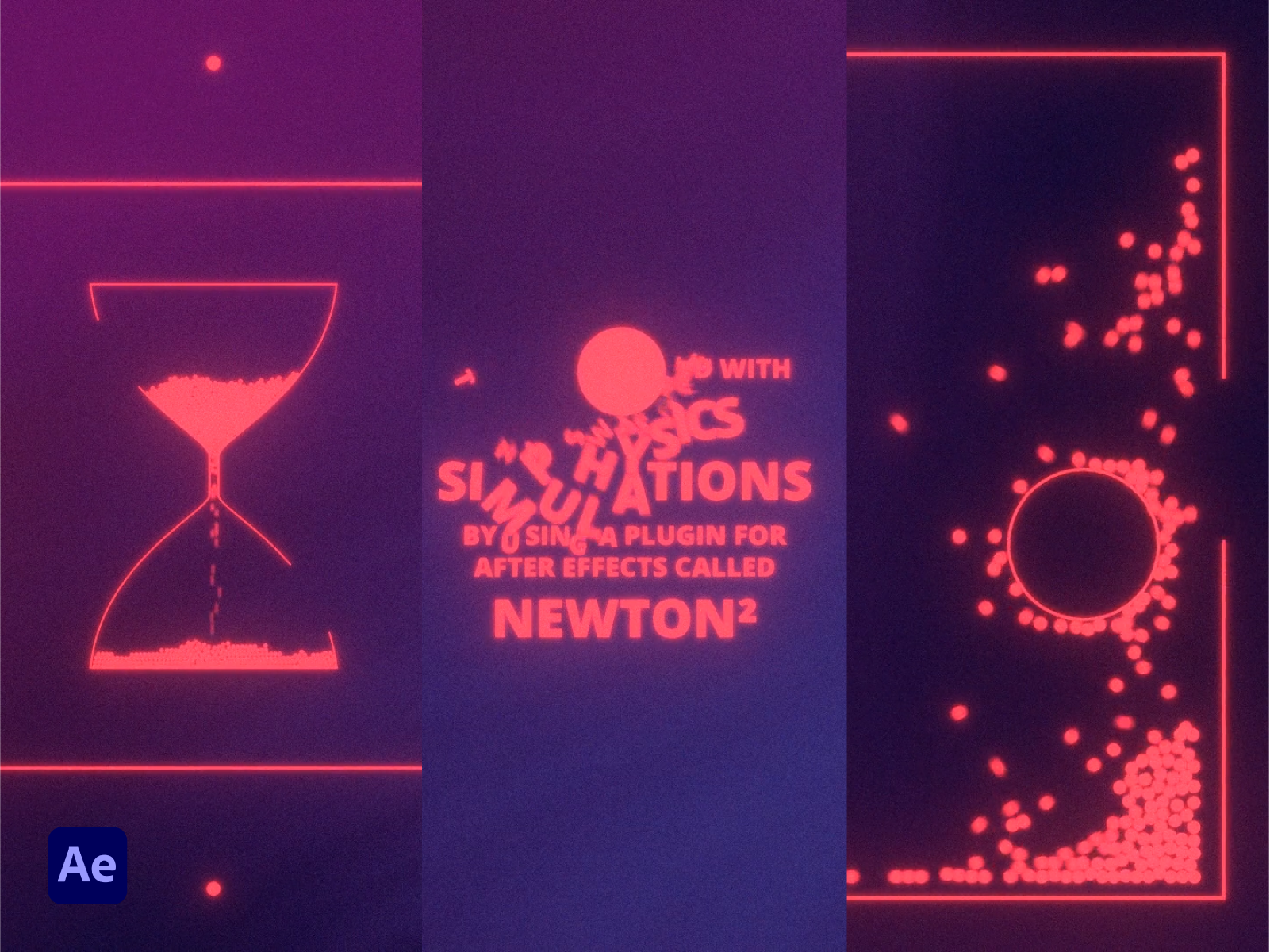 Newtonian Fun // Motion Design abstract shapes after effects aura deep glow electronic music experimentation gradient backgrounds mograph motion graphics newton physics