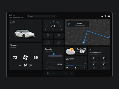 Custom Car Navigation Dashboard car car navigation dashboard custom navigation dark dark theme dashboard smart car uiux