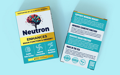 Packaging Design for a Brain & Memory Supplement 3d render 3d rendering 3d visualization box box packaging mockup packaging design packaging mockup product rendering product visualization supplement supplement design