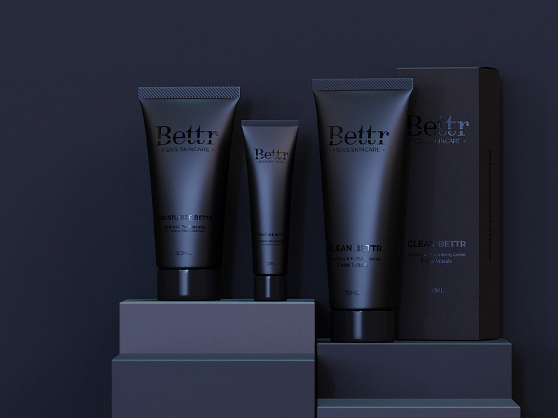 3D rendering for a Men's Skincare product line 3d render 3d rendering 3d visualization box design cosmetics cosmetics packaging mancare menscare mockup packaging design product rendering product visualization tube design