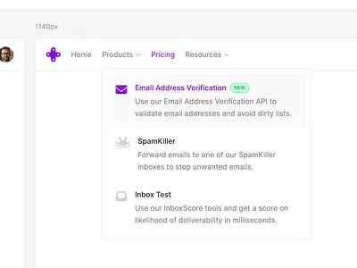 Mod - Grid Dropdown component css design dropdown elements fundamentals green html icons interface list navgation navigation bar new popover purple ui user interface ux website