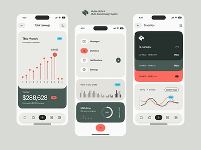 Haho - UI Kit / Statistics app app design charts data visualization design system figma graphs infographics mobile mobile design mobile design system mobile ui kit statistics theme design ui ui kit ux