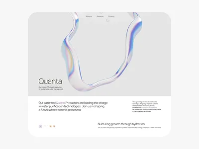 Quanta Website 3d app branding business data design graphic landing landing page model startup tech technology ui ux water