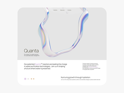 Quanta website 3d app branding business data design graphic landing landing page model startup tech technology ui ux water