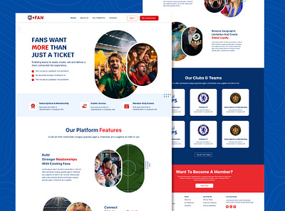 Sports Club Landing page for a SaaS software platform. figma graphic design landing page design photoshop saas platform ui designer uiux designer web design web designer website designer