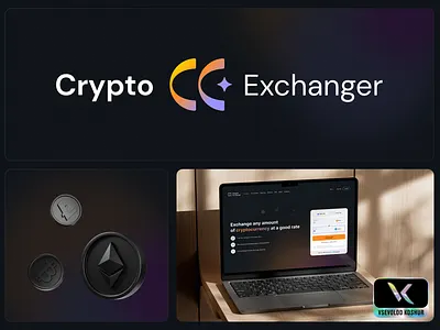 CryptoExchanger — Cryptocurrency Exchanger interface logo ui ux