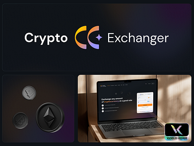 CryptoExchanger — Cryptocurrency Exchanger interface logo ui ux