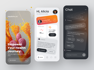 HealthPro AI ai artificial intelligence clean ui concept health health app concept healthcare interface mobile design product product design service wellbeing wellness