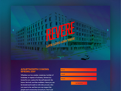 Revere apartment brand apartments app branding building brand design graphic design illustration living logo music real estate realty rock typography ui ux vector