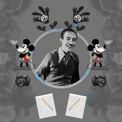 Walt Disney camera disney graphic design logo mickey mouse oswald paper pencil walt walt disney