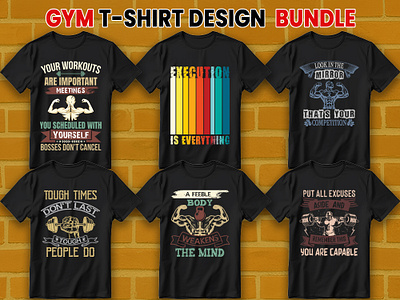 Gym T-shirt Design Bundle exercise stylish