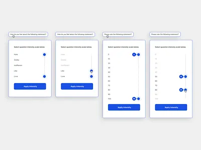 Intensity Scale Range Slider UI analyze design market research platform range slider survey survey admin survey questions ui ux web app