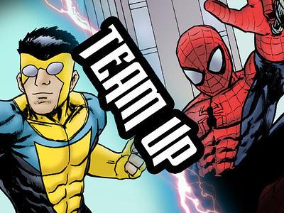 Invincible and Spider-Man Team Up artist artwork character illustration characters comic artist comic cover layout comic style cover design drawing fanart illustration invincible layout pinups poster scifi sketch spiderman team up