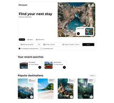 Website concept for a travel agency figma illustration travel travelagency ui ux webdesign website