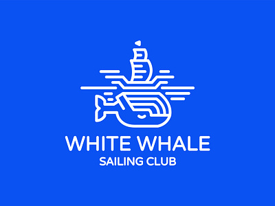 WHITE WHALE branding club design graphic design illustration logo motion graphics sailing typography vector whale white