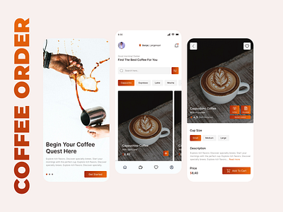 Coffee Order Mobile App app design graphic design typography ui ux