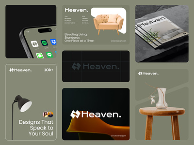 Heaven - Branding brand identity branding branding design chair ecommerce furniture furniture branding house identity logo logo design