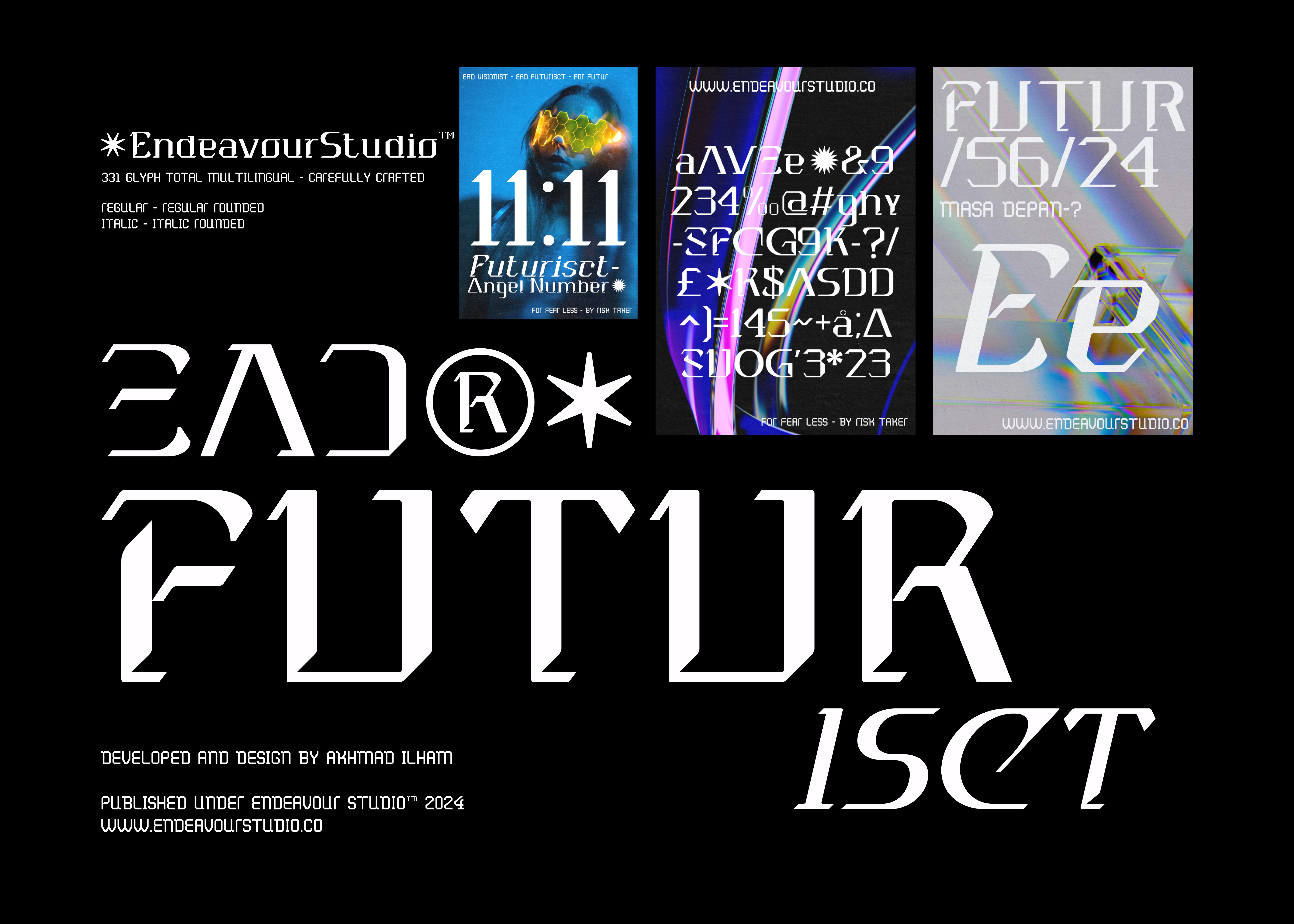 EAD®✶ Futurisct - FREE TO TRY ! app branding brutalist design ead futurisct endeavour studio experimental font experimental layout font free font futuristic gradient graphic design illustration layout techno techno layout technology typography ui