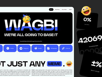 Crypto landing page no.6 3d big text black blue blue and black coin emoji flat flat design graphic design landing landing page nft text trend ui ui design ui ux